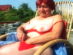 Younger Dick Is Just What This Redhead Granny Needed For Relaxing Outdoors