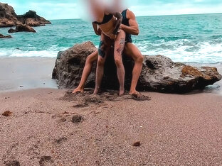 Sex On The Beach! Rolling And Taking Cum In Pussy