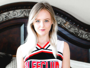 Making The Sale; Cute Blonde Teenanger Cheerleader