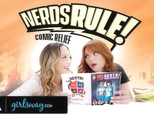 GIRLSWAY - College Geeks Lacy Lennon And Lily Larimar Are Turned On After Reading Hentai Comics