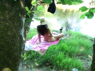 Solo Girl Exhibiting Outdoor At The River