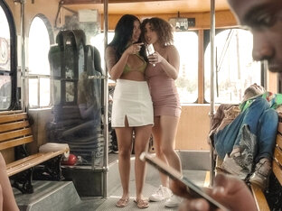 The Fucking Public Bus Threesome Video With Kira Perez, Damion Dayski, Ameena Green - RealityKings