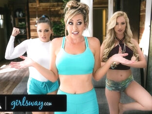 GIRLSWAY - Stacked Slutty Blonde Fucks The Yoga Trainer Abigail Mac Then Another One Right After